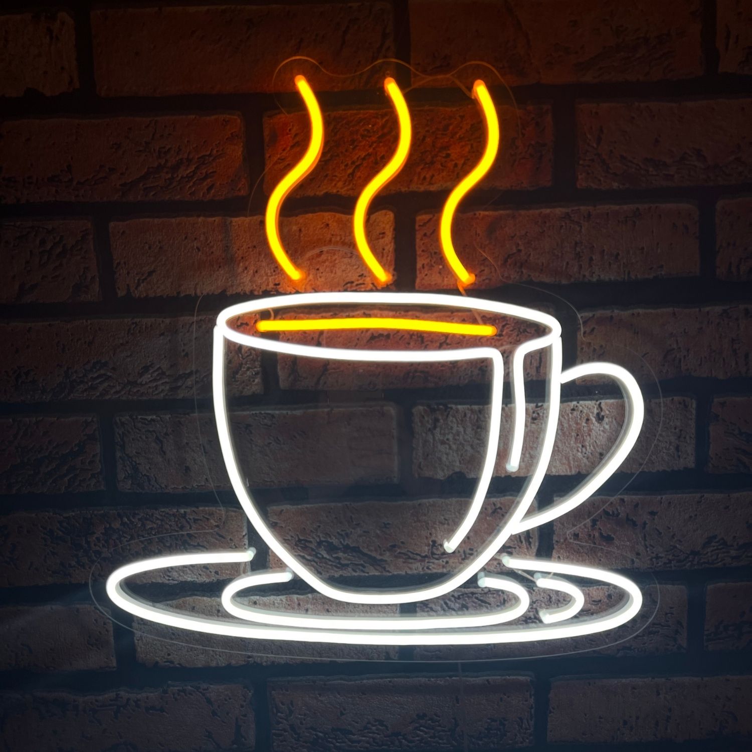 неоновая вывеска чашка кофе для кафе